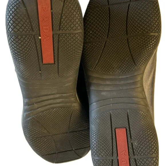 Authentic Prada Women Silver and Gray Leather Sneaker EU 38.5 Made in Italy - Picture 7 of 10